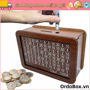 Hộp đựng tiền ORDOBOX, thủ công với mục tiêu tiết kiệm tiền Bộ đếm heo đất, đồ thủ công bằng gỗ có thể tái sử dụng Ngân hàng lưu trữ tiền trẻ em