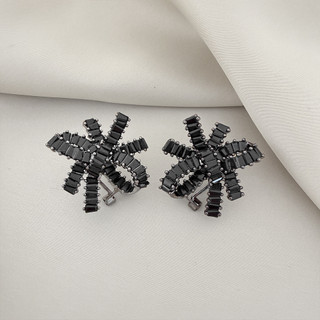 Phong Cách Pháp Zircon Nơ Bông Tai Thích Hợp Ánh Sáng Tinh Tế Sang Trọng Cao Cấp Khóa Tai Siêu Nhấp Nháy Công Nghiệp Nặng Bông Tai Quấn 26..OFNG