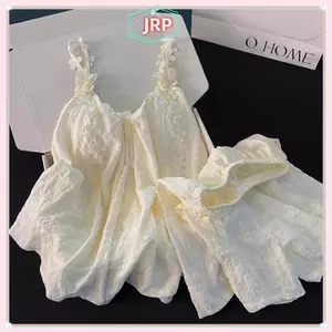 JRP Casual Home Hoa Rời Có Miếng Lót Ngực Quần Short Suspender Mùa Hè Bộ Đồ Ngủ JRP