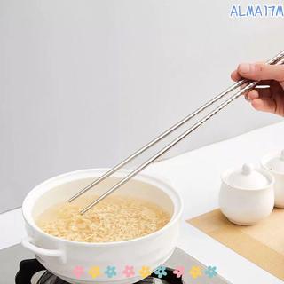 Đũa kéo dài ALMA1, Đũa Lẩu chống trượt chống bỏng, Dụng cụ nấu ăn Bộ đồ ăn bằng thép không gỉ Đũa chiên