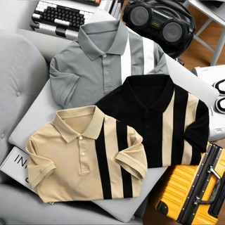 COMBO 3 ÁO POLO 2 SỌC VẢI THUN CÁ SẤU POLY THÁI 4 CHIỀU
