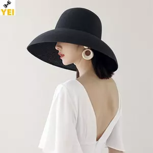 < YEI > Mũ Rơm Nữ Mùa Hè Vành Lớn Du Lịch Hepburn Tấm Che Gió Ngày Lễ Mũ Đi Biển Có Thể Gập Lại Đa Năng Mũ Nữ Mới