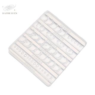 [hatheaven] 3D Ren Viền Móng Tay Nghệ Thuật Khuôn Silicon Váy Pháp Họa Tiết Trái Tim Ngôi Sao Giấy Nến Mẫu Tự Làm Dụng Cụ Khắc Phụ Kiện Làm Móng Tay Đẹp