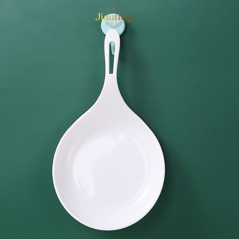 Jiauting Hàn Quốc Cầm Tay Món Ăn Thời Trang Màu Trắng Có Tay Cầm Thìa Lớn Khay Khoai Tây Chiên Chien Sna Đĩa Trái Cây Món Tráng Miệng Bánh Đĩa Mới Jiauting