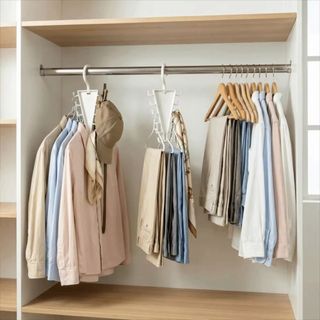 Móc treo hai mặt WOAY, treo tường hình chữ V, dụng cụ sắp xếp đa năng 12 móc xoay