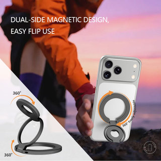 Giá đỡ điện thoại từ tính Lereach để nấu ăn / học tập / du lịch, thiết kế lật hai mặt, 360° Tay cầm vòng có thể điều chỉnh, tương thích với tất cả các điện thoại từ tính