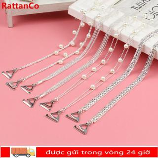 Dây đeo áo ngực RATTANCO, Dây đeo đồ lót kim loại chống trượt Aniti, Dây đeo vai bằng kim cương giả có thể điều chỉnh