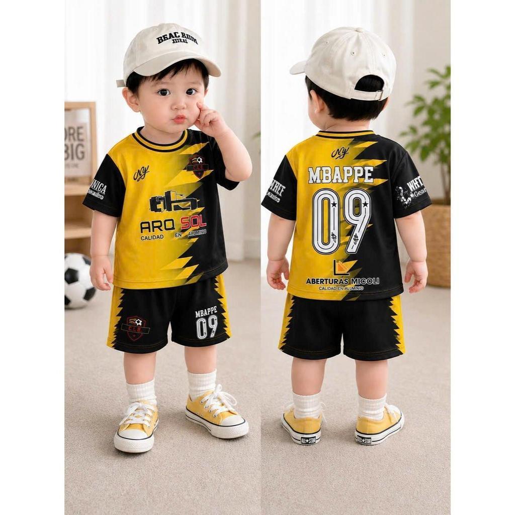 Bộ Quần Áo Cộc Tay MẪU BÓNG ĐÁ Unisex Cho Bé 7-50kg Chất Liệu An Toàn Thoáng Mát Thiết Kế Thời Trang 4 Màu 4 Bộ thoitran