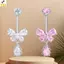 Nhẫn rốn zircon thép không gỉ với bướm trái tim, pha lê sáng bóng - Phụ kiện thời trang dành cho nữ