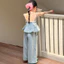 Mùa Hè 2026 Phong Cách Mới Cho Bé Gái Thời Trang Denim Sling + Quần Jean Denim Phù Hợp Với Mùa Hè