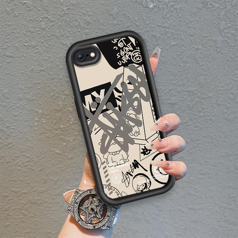 Ốp Lưng Cho iPhone 6 6s 7 8 se2020 Plus Hoạt Hình Silicon Phụ Kiện Vỏ Điện Thoại Mềm TPU Bi-a Xu Hướng Mắt Thiên Thần Chống Sốc Ốp Lưng