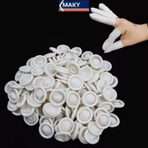 MAKY 200 cái Găng Tay Ngón Tay Rubber dùng một lần bảo vệ móng và da tay