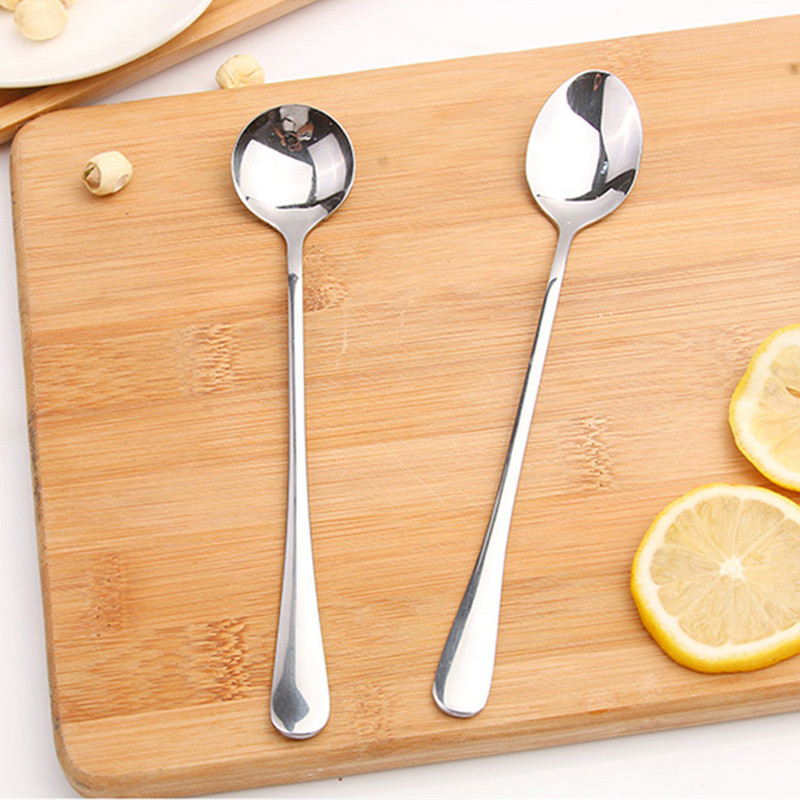 🌤️COD🌤️thìa muỗng dài ăn khuấy sữa bằng thép không gỉ inox 20cm khuấy nước mật ong vàng bạc cute