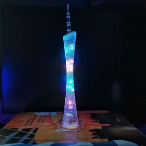 Quảng Châu Tháp Đèn Lồng Eo Nhỏ Thành Phẩm Mô Hình Tháp Quảng Châu Lớn Dạ Quang Phương Đông Ngọc Trai Thượng Hải Chiếu Sáng 4.23
