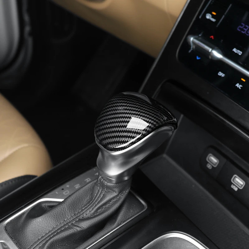 Dành cho KIA Carnival KA4 / k3 / Mohave / seltos / MQ4 / SOUL / Telluride Sợi Carbon Điều Khiển Gear Lever Head Cover Viền Phụ Kiện LHD