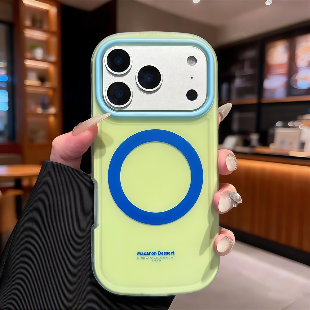 Ốp điện thoại từ tính tương phản mờ cho iPhone 17 Pro Max 16 13 14 15 pro max Bảo vệ ống kính chống rơi Vỏ cứng bảo vệ điện thoại