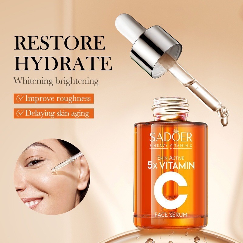 Serum Vitamin C 5X Cao Cấp SADOER - Mờ Thâm Nám, Dưỡng Trắng & Phục Hồi Da, Chống Lão Hóa, 30ml Chính Hãng