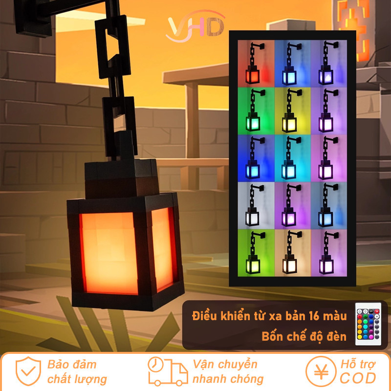 Đèn Ngủ Pixel In 3D – Đổi 16 Màu Có Remote, Treo Tường Trang Trí Phòng Ngủ & Phòng Game