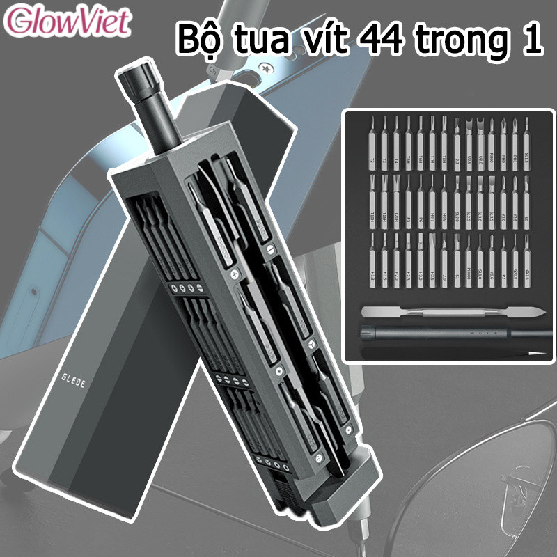 Bộ tua vít 44 trong 1,Xoay 360°,Từ tính mạnh,Tay cầm hợp kim nhôm,Đầu CRV,Hộp bật ra