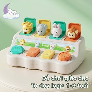 Peek A Boo Cat Pop Up Box Hình Động Vật Montessori Tập Đi Logic Fine Motor Toy ABS