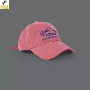 Mũ bóng chày thêu màu hồng dành cho nữ, chất liệu cotton mềm, phù hợp che nắng và hoạt động ngoại trời