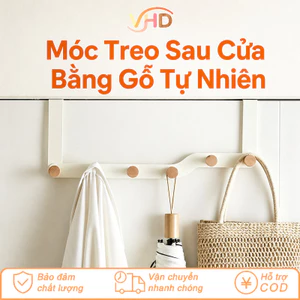 Móc Treo Sau Cửa Gỗ Tự Nhiên – Không Khoan, Treo Mũ, Túi, Áo Khoác, Chìa Khóa, Đồ Tắm, Tiết Kiệm Không Gian, Dễ Lắp