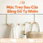 Móc Treo Sau Cửa Gỗ Tự Nhiên – Không Khoan, Treo Mũ, Túi, Áo Khoác, Chìa Khóa, Đồ Tắm, Tiết Kiệm Không Gian, Dễ Lắp
