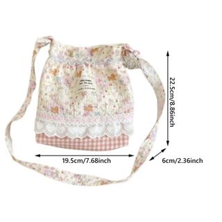 Túi đeo vai NECKLACEMASK, Túi đeo vai dây rút nhiều màu ren kẻ sọc hoa, họa tiết hoạt hình hợp thời trang Túi đeo chéo dài sức chứa lớn dành cho sinh viên