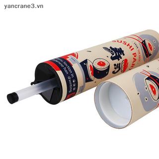 {YAN} Hộp đẩy Sushi 3 khuôn giấy cấp thực phẩm có ống hút nước sốt để làm sushi Bento tại nhà tiện lợi {ya}