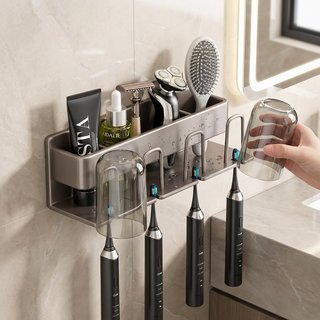 Giá đỡ bàn chải đánh răng treo tường Giá đỡ phòng tắm bằng nhôm Máy khoan miễn phí Chống rỉ sét 20Kg