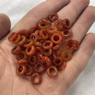 Vòng Ngọc Đỏ Ngọc Ngọc Lỗ Lớn, Vòng Tròn Ngọc Chạy, Phụ Kiện Vòng Tay DIY