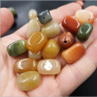 ((5 Cái) Tân Cương Vàng Lụa Ngọc Phù Hợp Hạt Lụa Vàng Ngọc Thùng Hạt Vòng Tay Tự Làm Phụ Kiện Chiều Dài Khoảng 15-18mm