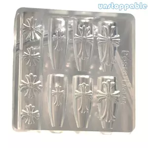 Unstop * Khuôn trang trí móng tay thực tế Móng tay Stencil Kết cấu silicon Thích hợp cho tiệm tại nhà và Technicia chuyên nghiệp