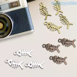 Unstop * 40 Chiếc Xương Cá Quyến Rũ Phụ Kiện Thời Trang Trang Trang Sức Và Thủ Công Mặt Dây Xương Cá Hợp Kim Đồng Cổ Cho Designe