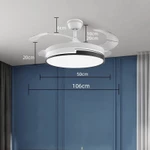 Quạt Trần Đèn Cánh Cụp , Quạt Trần Đèn LED Cánh Ẩn Điều Khiển Từ Xa, 6 Tốc Độ Gió, 3 Chế Độ Đèn — ảnh 7