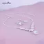 AqToCna Sang Trọng Giọt Nước Zircon Mặt Dây Chuyền Nelace Bông Tai Bộ Thanh Lịch Tinh Tế Pha Lê Nelace Nữ Cô Dâu Phù Dâu Trang Sức Cưới AqToCna