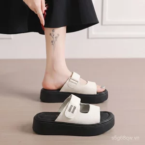 Giày Nữ Đế Dày Velcro Dép Dép Dép Cao Cấp Cảm Giác Đa Năng