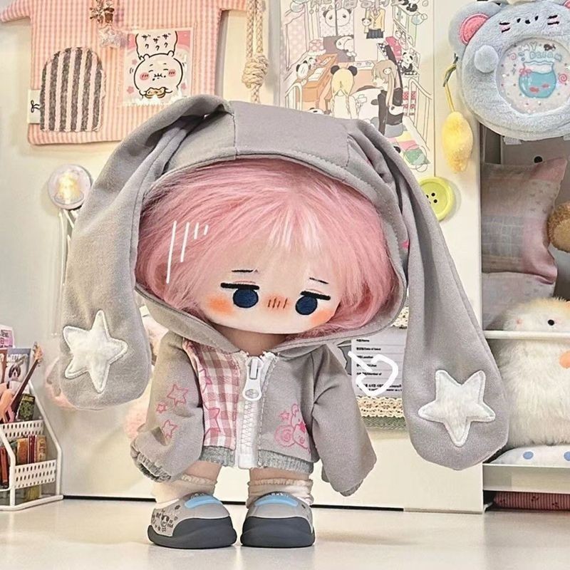 20cm Cotton Búp Bê Quần Áo Bé Thay Thế Dễ Thương Siêu Dễ Thương Đơn Điểm Top Dài Tai Áo Đeo Chéo