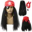 Cướp Biển Tóc Giả Nam Nữ Trang Phục Đen Xoăn Tóc cosplay Captain Caribbean Jack Mũ Cướp Biển 260504
