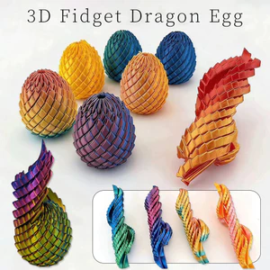 Màu Gradient 3D In hình trứng rồng Fidget, Đồ chơi giảm căng thẳng xoắn 4,8x5,7cm, Quà tặng sưu tập độc đáo dành cho những người đam mê rồng
