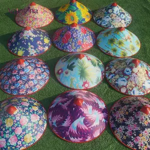 AqToCna Trung Quốc Retro Tre Mây Người Cá Mũ Hoa Handmade Dệt Rơm Buet Mũ Du Lịch Khiêu Vũ Đạo Cụ Nón Câu Cá Che Nắng Mũ AqToCna