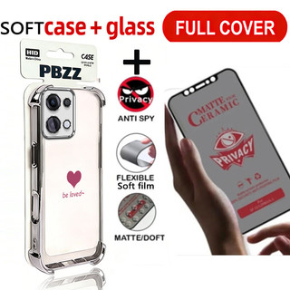 Ốp kính cường lực chống riêng tư bằng gốm sứ cho VIVO Y31D 4G Y51 PRO 5G IQOO Z11X 2026 Vỏ điện thoại Vỏ mềm Silicon chống sốc thẩm mỹ trong suốt cho bé gái tình yêu dễ thương SJMHSAX1