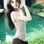 Phong cách thuần khiết của Pháp Màu cà phê Áo ngắn tay không đều dành cho nữ Xuân hè Xếp ly Ren trang trí Bộ hai mảnh