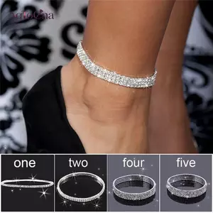 AqToCna Nhiều Lớp Hàng Pha Lê Đá Căng Đi Biển Vòng Chân Dây Chuyền Vòng Tay Trang Sức AqToCna