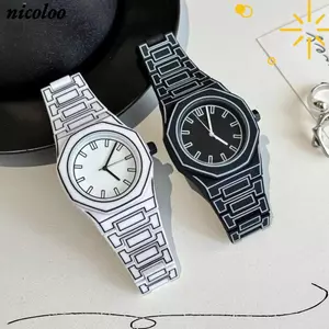Đồng hồ thạch anh nam nữ NICOLOO, Đồng hồ thể thao thiết kế đơn giản, Dây đeo silicon thời trang Đồng hồ đeo tay thông thường Unisex