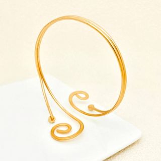 TRACEILLOIAN Music Note Open Bangle, Vòng đeo tay vòng đeo tay vàng / bạc phong cách Punk, Vòng tay xoắn ốc hình học có thể điều chỉnh bằng kim cương giả thời trang Trang sức kỳ nghỉ
