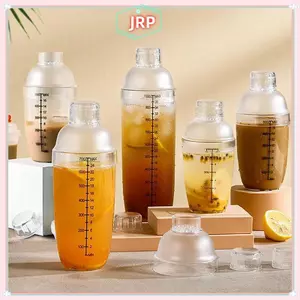 JRP Nhựa Cotail Shaker Tay Bình Lắc Cốc Có Cân 350ml / 530ml / 700ml / 1000ml Trà Sữa Rượu Uống Lắc Trộn Thanh Dụng Cụ JRP