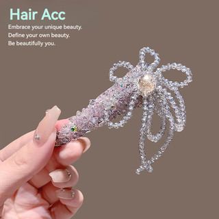 Phong Cách Mới Phong Cách Hàn Quốc Pha Lê Nơ Full Kim Cương Tóc Nữ Siêu Cổ Tích Phù Hợp Với Bên Gãy Tóc Phụ Kiện Tóc