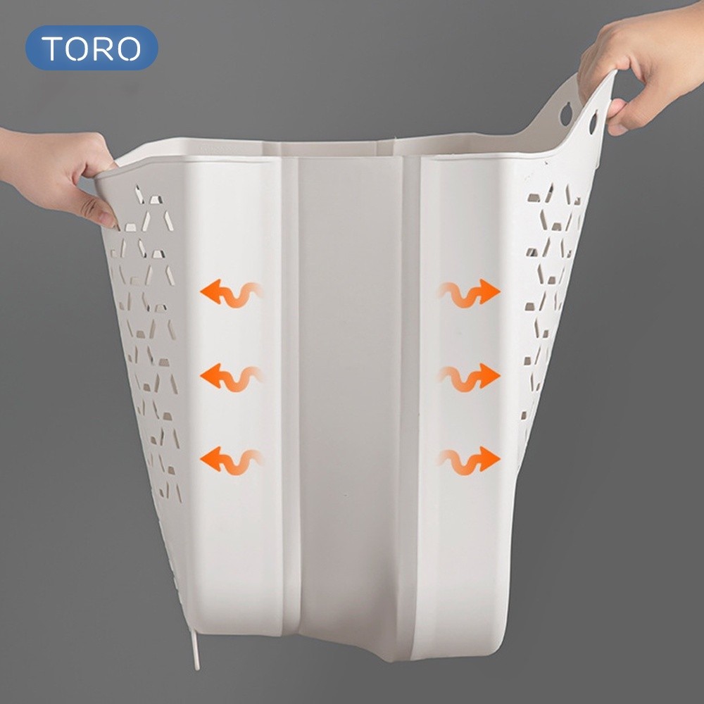 Giỏ Đựng Quần Áo HomeMate Treo Tường Gấp Gọn, Giỏ Đựng Đồ Giặt Nhựa TPR Kèm Miếng Dán Tiện Lợi