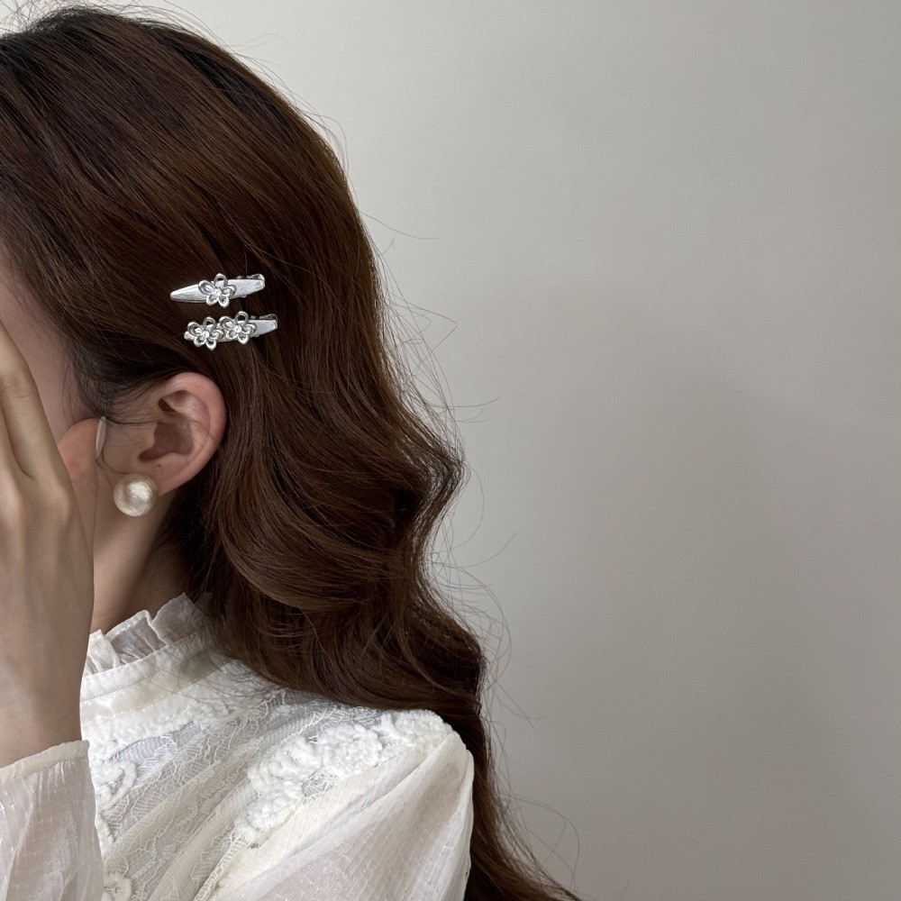 Hululu / Phong Cách Mới Ngọt Ngào Hợp Kim Thoáng Mát Hoa Tóc Trước Liền Mạch Gãy Tóc Nổ Mỏ Vịt Phụ Kiện Tóc